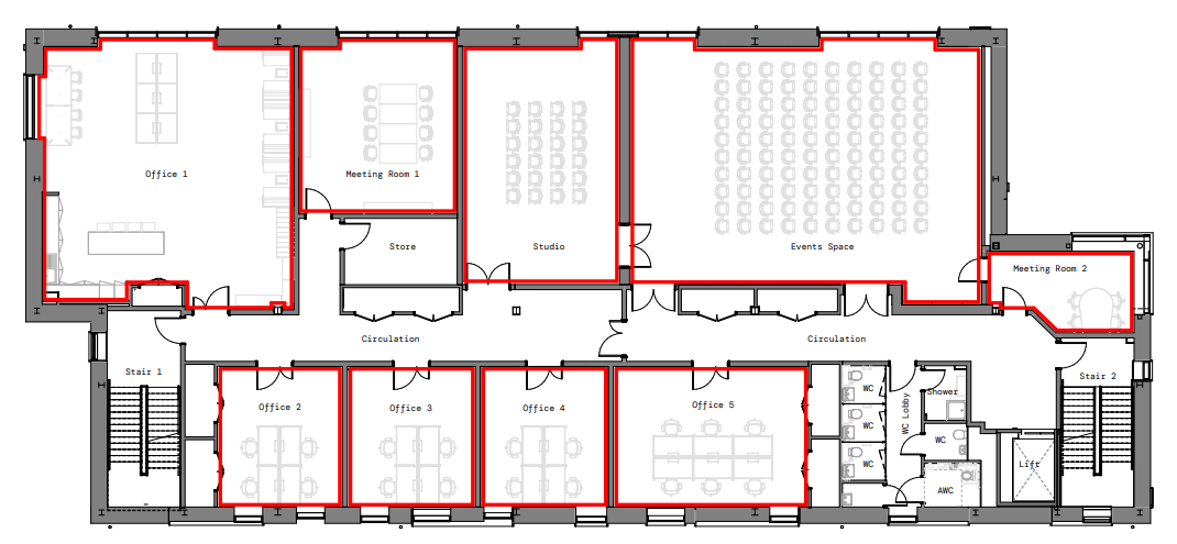 Meeting Room Floor Plan Image for Caerlee Mill