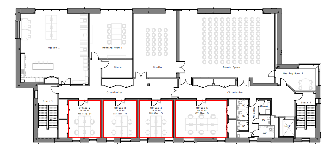 Office Floorplan Thumbnail for Caerlee Mill