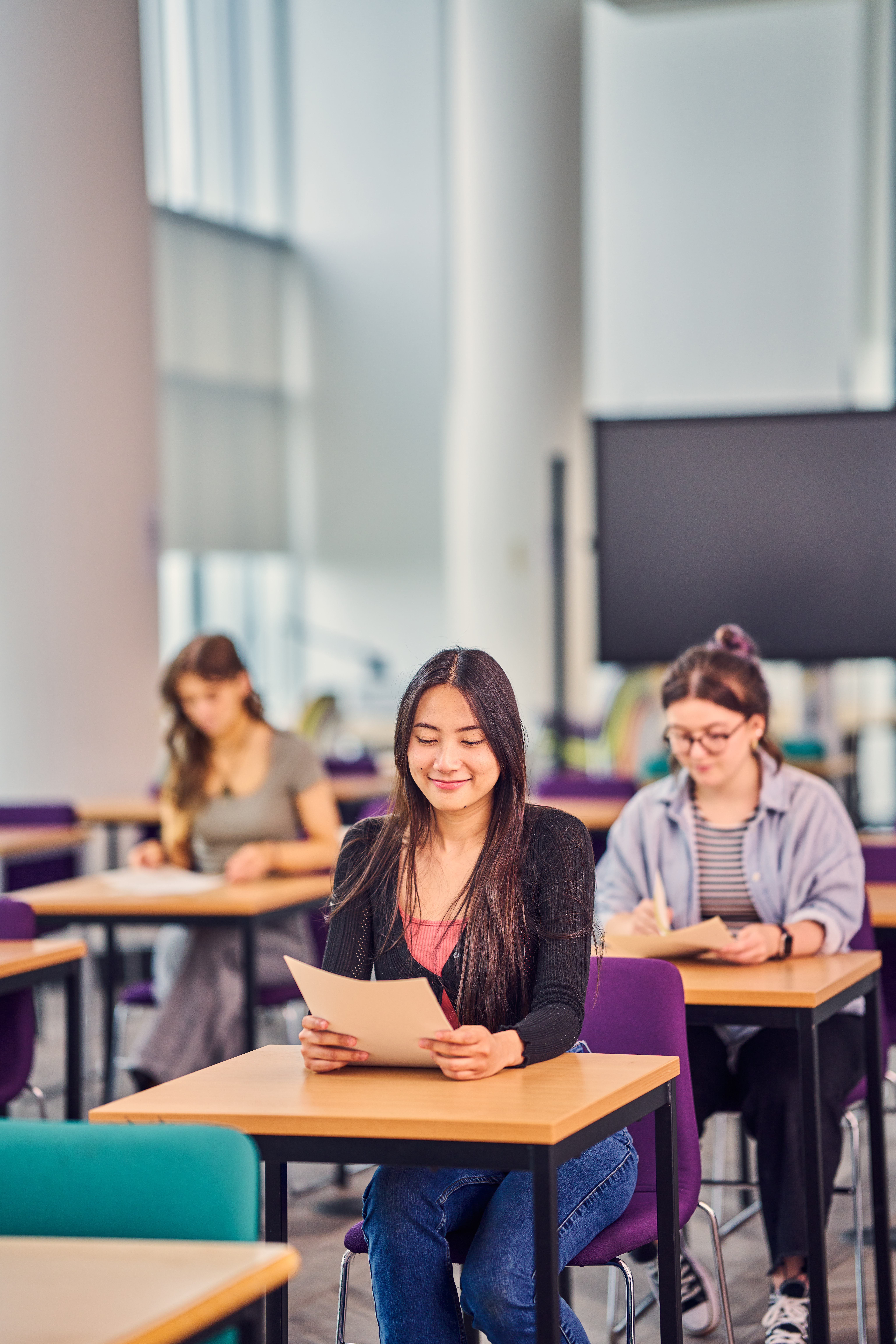 Students at individual desks